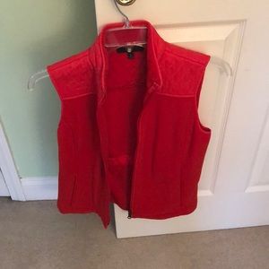 Red fleece vest